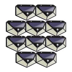 Set 10 Lampi Solare 100 LED, Senzor de Lumina si de Miscare, Buton de ON/OFF si de Setare a Intensitatii Luminii, Incarcare Solara, Indicator Protecti