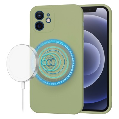 Husa silicon iPhone 12 Techsuit SoftFlex MagSafe, verde foto