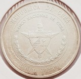 183 Cuba 5 Pesos 1975 National Bank km 36 argint