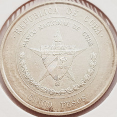 183 Cuba 5 Pesos 1975 National Bank km 36 argint