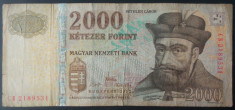 Bancnota 2000 FORINTI - UNGARIA, anul 2013 *cod 611 B foto