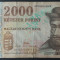 Bancnota 2000 FORINTI - UNGARIA, anul 2013 *cod 611 B