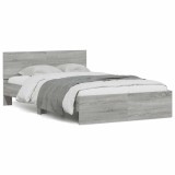 Cumpara ieftin Cadru de pat cu tăblie și LED, gri sonoma, 120x190 cm