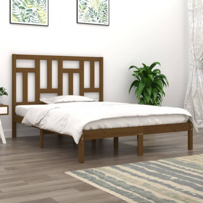 vidaXL Cadru de pat, maro miere, 120x200 cm, lemn masiv de pin foto