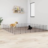 vidaXL Cușcă animale de companie cu ușă 28 panouri negru 35x35 cm oțel