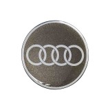 Audi F1 abțibild 3D logo silver - Průměr 7,5 cm
