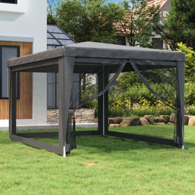 Cort de petrecere cu 4 pereți din plasă, antracit, 3x4 m, HDPE foto