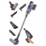 Aspirator vertical 2in1 Fakir INOVATOR 6065, Perie electrica, 30 V, 350W, 40 min autonomie, Ecran LED touch, HEPA, Iluminare LED perie, 500 ml, Mov