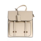 Rucsac elegant crem din piele ecologica cu buzunar frontal