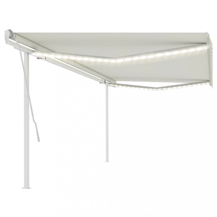Gossi copertina retractabila manual, cu led, crem, 5x3,5 m
