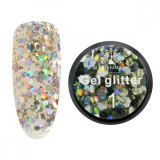 Cumpara ieftin Gel unghii cu sclipici hexagon, Glitter Gel, Global Fashion 5g, 01