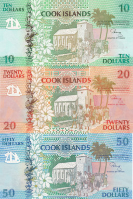 Insulele Cook Set 10-10-50 Dolari 1992 UNC foto