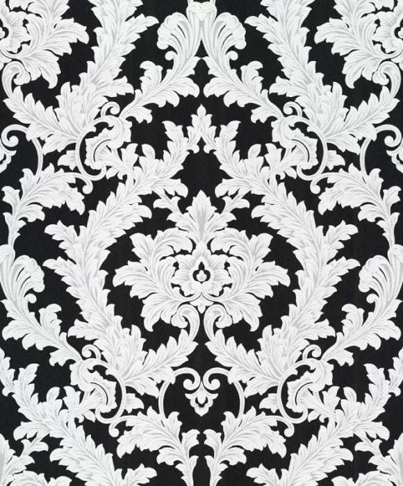 Tapet, clasic, baroc, negru, gri, sclipici, dormitor,Effecto 10159-15