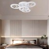 Lustra LED cu telecomanda si cristal DAISY ,4 Elemente, 49W, Lumina Rece/Calda/Neutra, Dimabila, Alb, Alessandro DESIGN