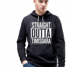 Hanorac Barbati Negru - Straight Outta Timisoara - 2XL