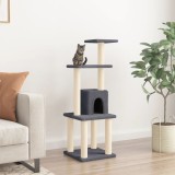 VidaXL Ansamblu pisici cu st&acirc;lpi din funie de sisal, gri &icirc;nchis 105 cm