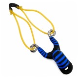 Cumpara ieftin Praștie din aliaj cu benzi elastice DEPOX&reg;, m&acirc;ner ergonomic, 13 cm, albastru