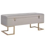Cumpara ieftin Bancheta cu un compartiment de depozitare gri 105 cm catifea