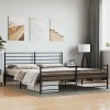 VidaXL Cadru pat fără saltea, tăblie de picioare negru 180x200cm metal 352341