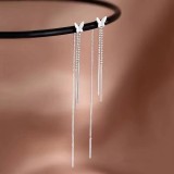 Cumpara ieftin Cercei Fluturaș din Argint 925, Model Threader Lung, Design Elegant ARG126CD, Argintboutique