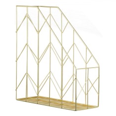 Suport Metalic Dosare, Zigzag, Auriu, 26x10x30cm