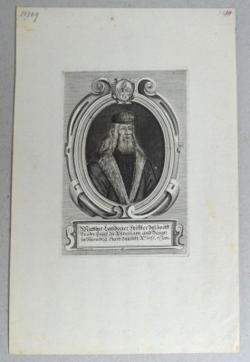 Johann Alexander B&amp;ouml;ner &amp;quot;Portretul lui Matthes Landauer &amp;quot; gravura veche 1666 foto