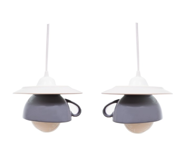 Lustra Deco Republic &bdquo;Afternoon tea grey twins&rdquo; cesti si farfurii ceramice