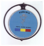 Insigna Frontul Salvarii Nationale, suport maro, Romania de la 1950