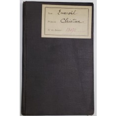 LIVRET UNIVERSITAIRE INDIVIDUEL , EMIS LA PARIS , PENTRU STUDENTUL ROMAN LA DREPT , EMANOIL CHRISTIAN , DIN GALATI , 1928 -1929