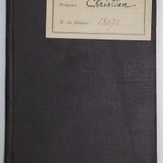 LIVRET UNIVERSITAIRE INDIVIDUEL , EMIS LA PARIS , PENTRU STUDENTUL ROMAN LA DREPT , EMANOIL CHRISTIAN , DIN GALATI , 1928 -1929