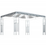 Pavilion cu sir de lumini LED, crem, 400x300 cm GartenMobel Dekor, vidaXL