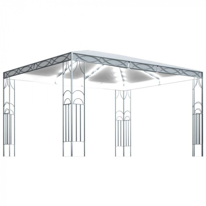 Pavilion cu sir de lumini LED, crem, 400x300 cm GartenMobel Dekor