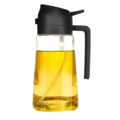 Recipient Ulei, Cyrax, 2in1, Functie Spray/Turnare, din Sticla, 470 ml, Fara Scurgere, Negru