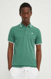 G-Star Raw tricou polo barbati, culoarea verde, neted