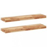 Cumpara ieftin Rafturi suspendate 2 buc. 100x20x4cm lemn masiv acacia netratat