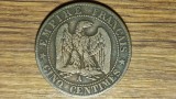 Franta - moneda de colectie istorica bronz - 5 centimes 1854 A - Napoleon III - frumoasa !