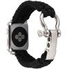 Curea iUni compatibila cu Apple Watch Ultra/SE/8/7/6/5/4/3/2/1, 38mm, Elastic Paracord, Rugged Nylon Rope, Black