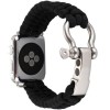 Curea iUni compatibila cu Apple Watch 1/2/3/4/5/6/7, 38mm, Elastic Paracord, Rugged Nylon Rope, Black