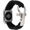 Curea iUni compatibila cu Apple Watch Ultra/SE/8/7/6/5/4/3/2/1, 38mm, Elastic Paracord, Rugged Nylon Rope, Black