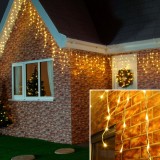 Instalatie de craciun premium flippy&Acirc;&reg; tip franjuri cu flash 8 m 252 led-uri alb cald 2096ww interconectabila