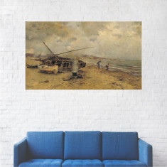 Tablou Canvas, Pescari la malul marii - 40 x 70 cm foto