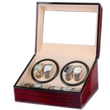 Cumpara ieftin Cutie intors ceasuri iUni, Watch Winder 4 + 6 spatii depozitare, Mahon-Crem