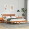 vidaXL Cadru de pat cu headboard Maro Lemn masiv de pin 872382