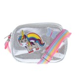 Geanta argintie cu unicorn