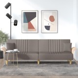 VidaXL Canapea extensibilă cu cotiere, gri taupe, textil