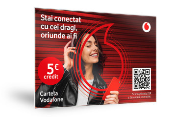 Cartela Prepay Vodafone, credit 5 Euro, cartela sim cu număr foto