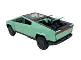 Macheta metal Tesla Cybertruck verde cu atv metal 1:32 cu sunet, lumini, deschide usile