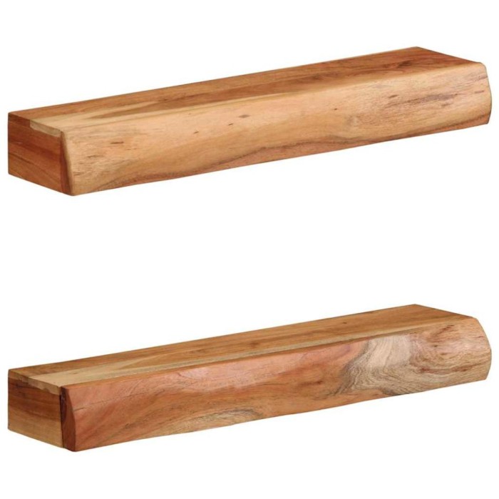 vidaXL Rafturi de perete 2 buc 60x17x8 cm Lemn masiv de salc&acirc;m