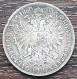 (A566) MONEDA DIN ARGINT AUSTRIA - 1 FLORIN 1860, LIT. V, MONETARIA VENEZIA, RAR, Europa