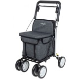 Carucior Cumparaturi Carlett Gri, 20L, Metalic, 25kg, 96cm Inaltime